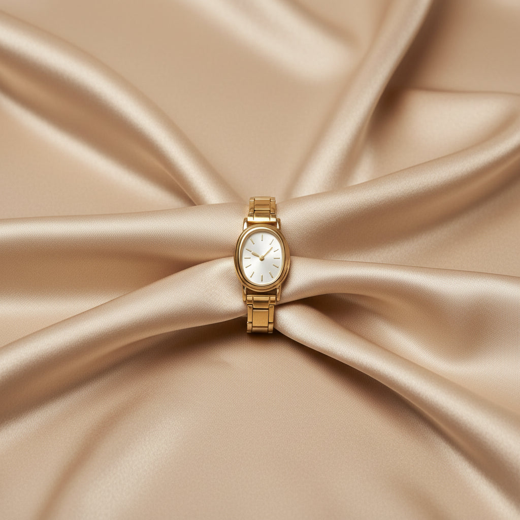 Gold, Champagne Gold & Silver Oval Watch | Stainless Steel Women's Bracelet Watch | Timeless Everyday Timepiece