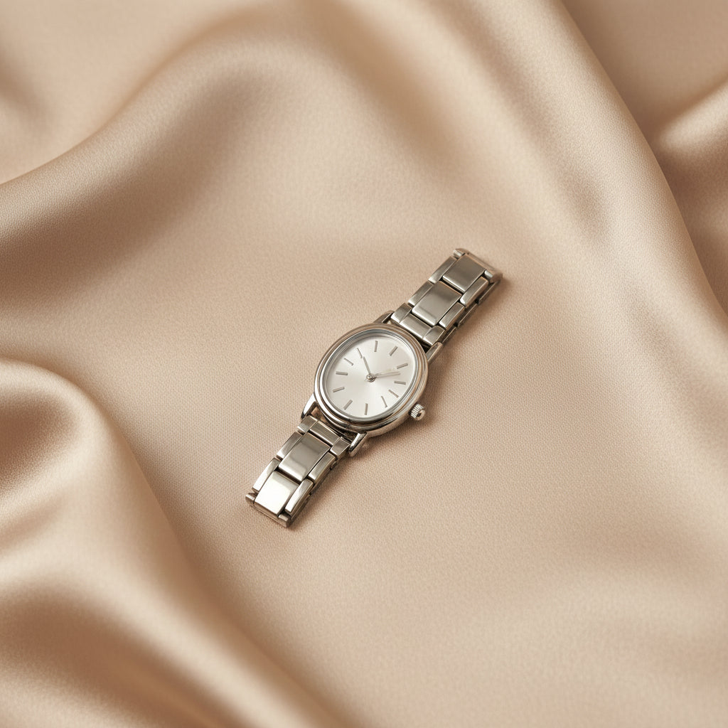 Gold, Champagne Gold & Silver Oval Watch | Stainless Steel Women's Bracelet Watch | Timeless Everyday Timepiece