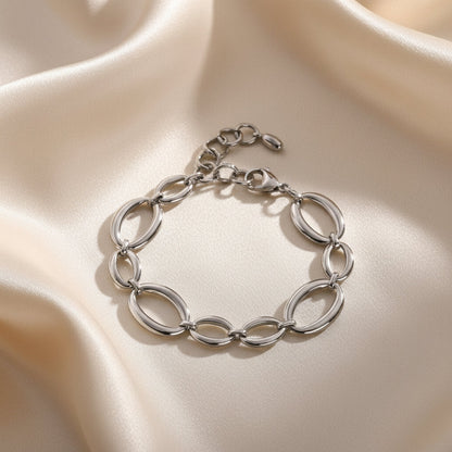 Bold Oval Chain Bracelet | Stainless Steel Link Design | Women's Contemporary Jewellery