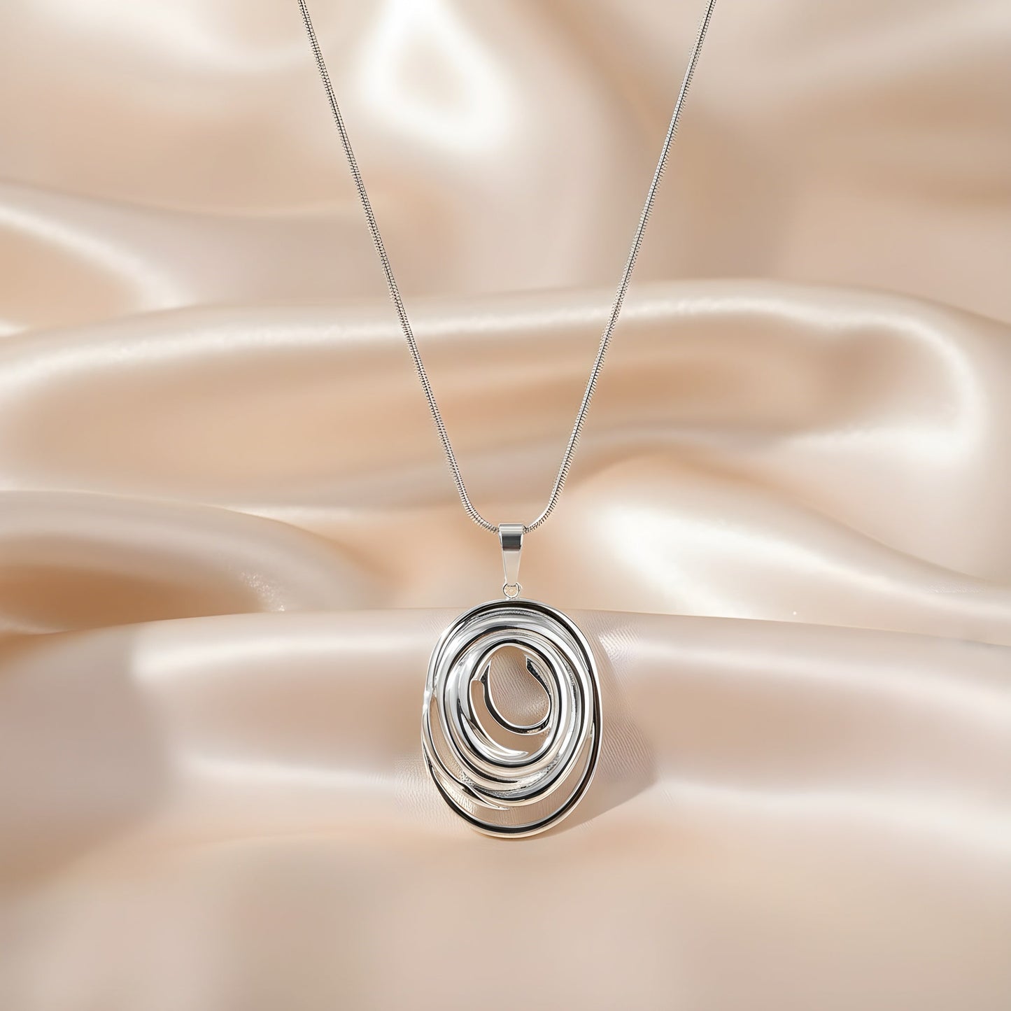 Gold & Silver Twisted Pendant Necklace | Stainless Steel Contemporary Design | Women's Fashion Jewellery