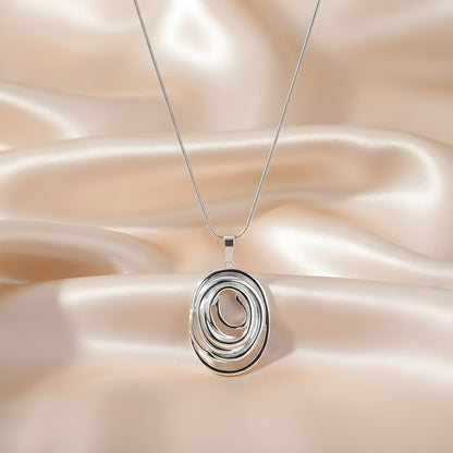 Gold & Silver Twisted Pendant Necklace | Stainless Steel Contemporary Design | Women's Fashion Jewellery