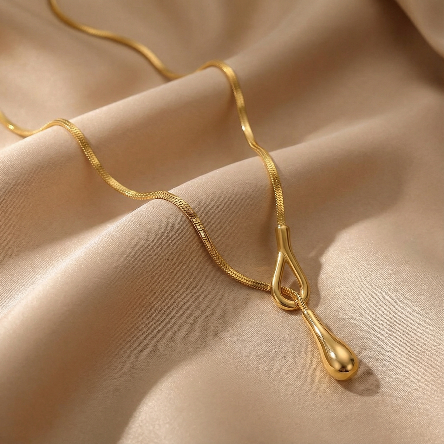 Gold & Silver Stainless Steel Drop Necklace | Minimal Pendant Design | Women's Timeless Jewellery