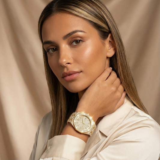 Stainless Steel Watch | Refined Marble-Inspired Dial Design | Women's Timeless Accessory
