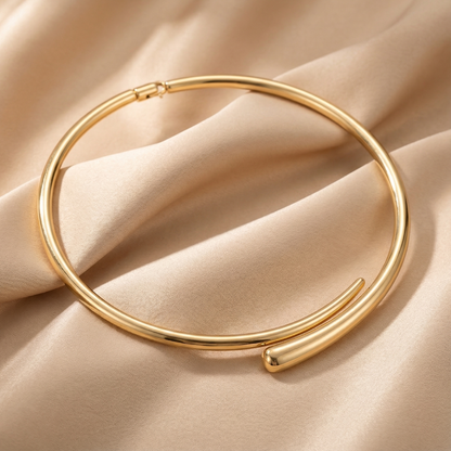 Minimal Open Collar Necklace | Stainless Steel | Gold & Silver Finish | Modern Statement Jewellery