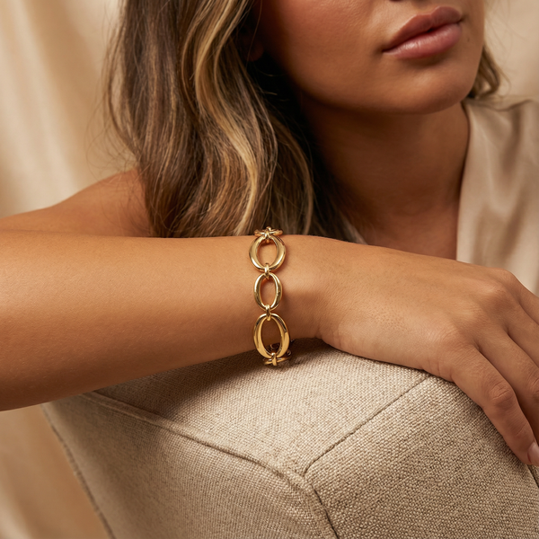 Bold Oval Chain Bracelet | Stainless Steel Link Design | Women's Contemporary Jewellery
