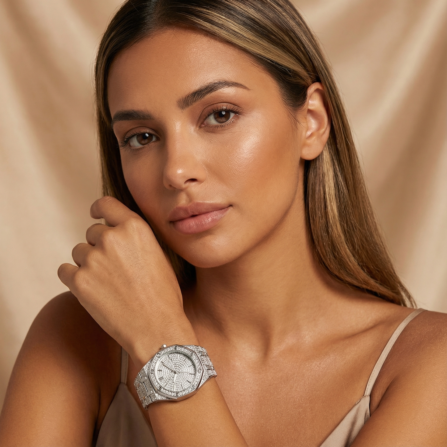 Stainless Steel Watch | Refined Marble-Inspired Dial Design | Women's Timeless Accessory