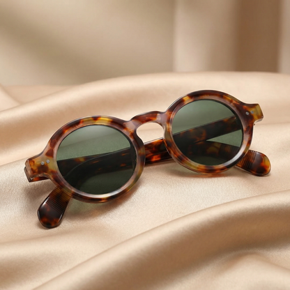 Retro Round Tortoiseshell Sunglasses | Classic Acetate Frame for Effortless Everyday Style