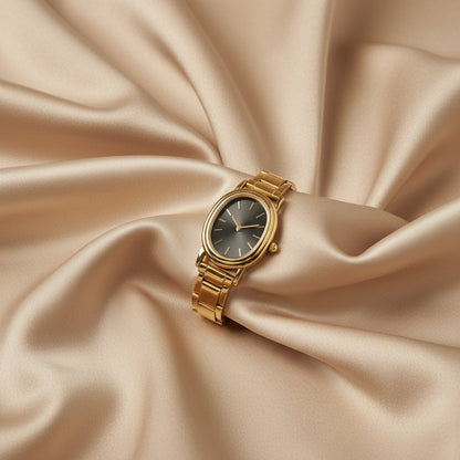 Gold, Champagne Gold & Silver Oval Watch | Stainless Steel Women's Bracelet Watch | Timeless Everyday Timepiece