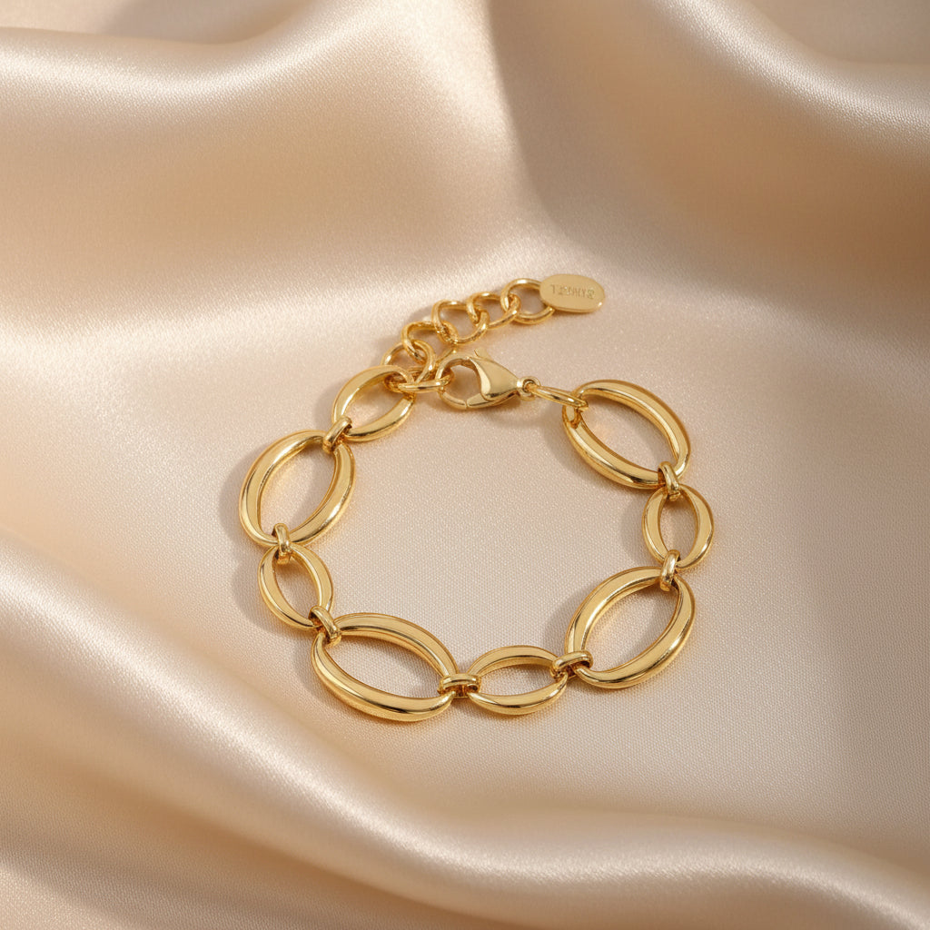 Bold Oval Chain Bracelet | Stainless Steel Link Design | Women's Contemporary Jewellery