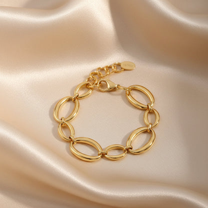 Bold Oval Chain Bracelet | Stainless Steel Link Design | Women's Contemporary Jewellery